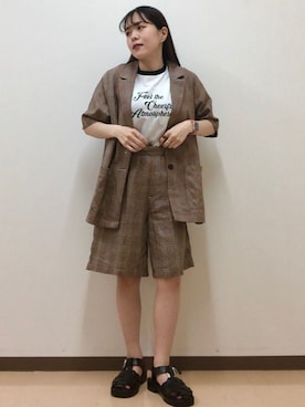 「ごきげんウィーク」｜「アイテム（ジャケット/アウター）」を使った、Mona🔮さん（レディース・154cm）の春コーディネート