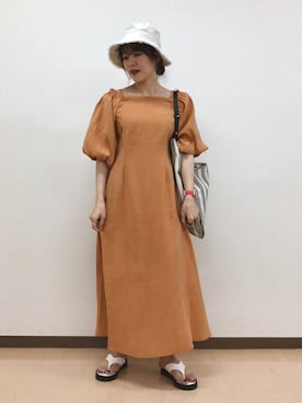 「ごきげんウィーク」｜「アイテム（帽子）」を使った、Mona🔮さん（レディース・154cm）の春コーディネート