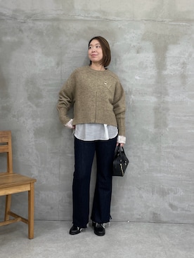 「アイテム（ブローチ/コサージュ）」を使った、IDEchanさん（レディース・161cm）の冬コーディネート