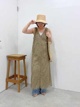 「PAPILLONNER（パピヨネ）のアイテム」を使った、IDEchanさん（レディース・161cm）の夏コーディネート