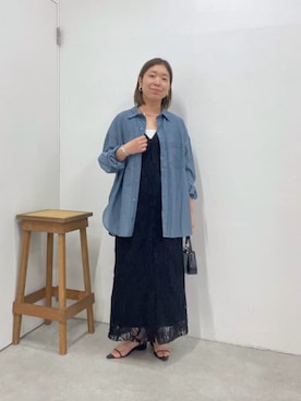 「PAPILLONNER（パピヨネ）のアイテム」を使った、IDEchanさん（レディース・161cm）の夏コーディネート