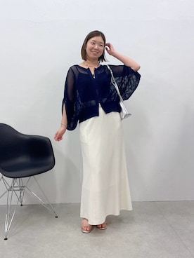 「アイテム（カーディガン/ボレロ）」を使った、IDEchanさん（骨格ストレート・レディース・161cm）の夏コーディネート