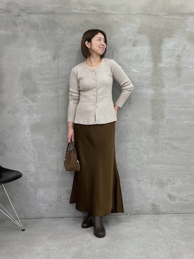 「アイテム（ボストンバッグ）」を使った、IDEchanさん（レディース・161cm）の冬コーディネート