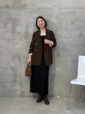 COLLAGE GALLARDAGALANTEのテーラードジャケット（ブラウン系）を使っ