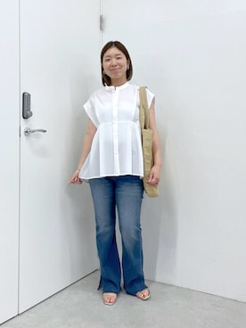 「PAPILLONNER（パピヨネ）のアイテム」を使った、IDEchanさん（レディース・161cm）の夏コーディネート