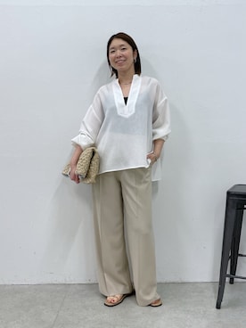 「PAPILLONNER（パピヨネ）のアイテム」を使った、IDEchanさん（レディース・161cm）の春コーディネート