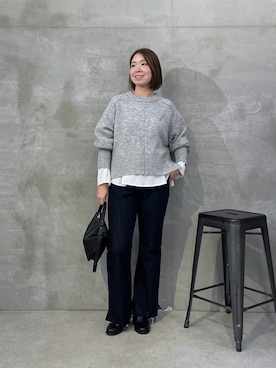 「アイテム（ブローチ/コサージュ）」を使った、IDEchanさん（レディース・161cm）の秋コーディネート