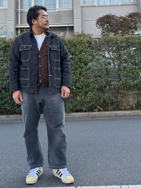 「アイテム（カバーオール）」を使った、gunken5さん（メンズ・171cm）の冬コーディネート