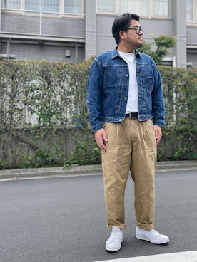 「Pherrow's（フェローズ）のアイテム（チノパンツ）」を使った、gunken5さん（メンズ・171cm）の秋コーディネート