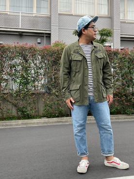 「DIFFEDUCATION（ディフデュ　ケーション）のアイテム（Tシャツ/カットソー）」を使った、gunken5さん（メンズ・171cm）の秋コーディネート
