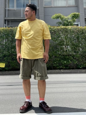 「Pherrow's（フェローズ）のアイテム（シューズ）」を使った、gunken5さん（メンズ・171cm）の夏コーディネート