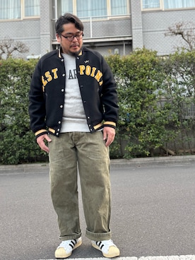 「WAREHOUSE（ウエアハウス）のアイテム」を使った、gunken5さん（メンズ・171cm）の冬コーディネート