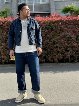 「Pherrow's（フェローズ）のアイテム（Tシャツ/カットソー）」を使った、gunken5さん（メンズ・171cm）の春コーディネート