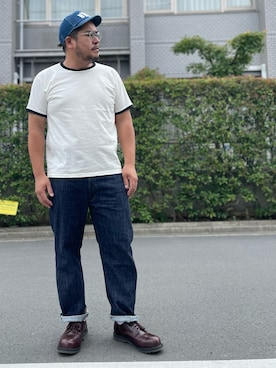「Pherrow's（フェローズ）のアイテム（シューズ）」を使った、gunken5さん（メンズ・171cm）の夏コーディネート