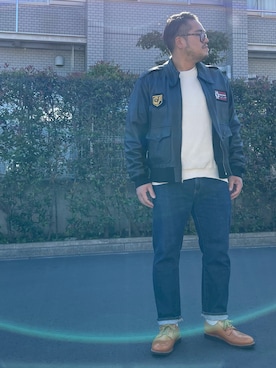 「ワッフル」｜「アイテム（その他シューズ）」を使った、gunken5さん（メンズ・171cm）の秋コーディネート