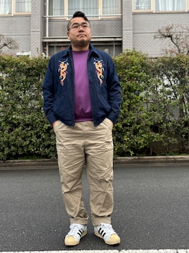 「HOUSTON（ヒューストン）のアイテム」を使った、gunken5さん（メンズ・171cm）の春コーディネート