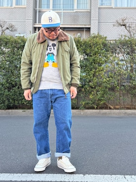 「Wrangler（ラングラー）のアイテム」を使った、gunken5さん（メンズ・171cm）の冬コーディネート