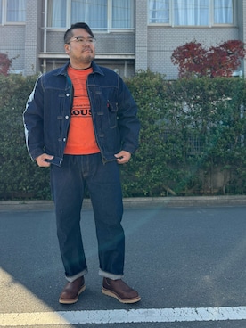 「アイテム（デニムパンツ）」を使った、gunken5さん（メンズ・171cm・40代）の冬コーディネート