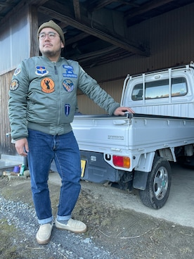 「アイテム（MA-1）」を使った、gunken5さん（メンズ・171cm・40代）の冬コーディネート