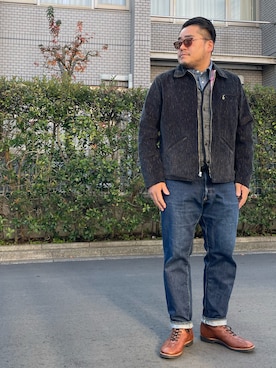 「Pherrow's（フェローズ）のアイテム（ベスト）」を使った、gunken5さん（メンズ・171cm）の冬コーディネート