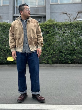 「Pherrow's（フェローズ）のアイテム（シューズ）」を使った、gunken5さん（メンズ・171cm）の春コーディネート
