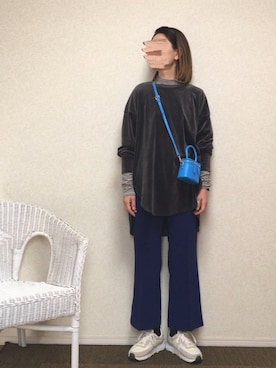 「Ambre Neige（アンブルネージュ）のアイテム（ステンカラーコート）」を使った、kanae¨̮⑅さん（レディース・166cm）の秋コーディネート