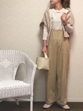 「URBAN RESEARCH Sonny Label（アーバンリサーチサニーレーベル）のアイテム（オールインワン・サロペット）」を使った、kanae¨̮⑅さん（レディース・166cm）の秋コーディネート