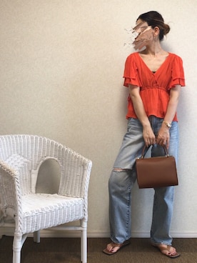 「chiiiibag」｜「アイテム（アクセサリー）」を使った、kanae¨̮⑅さん（レディース・166cm）の夏コーディネート