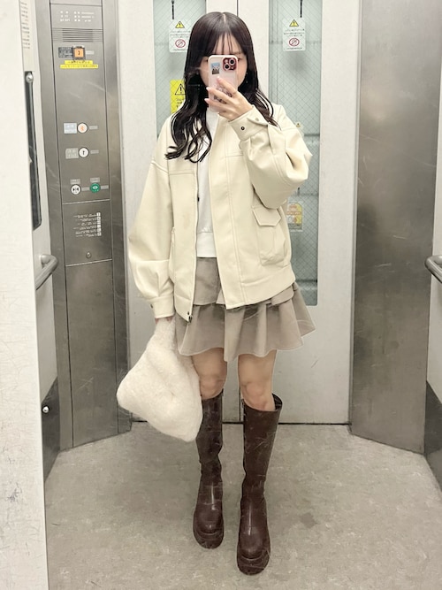 【TRIFLE】レザータッチミドルルーズジャケット TRIFLE】レザータッチミドルルーズジャケット レザータッチ