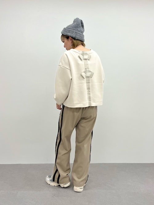 セール】ダンボール後リボンカットソー（Tシャツ/カットソー