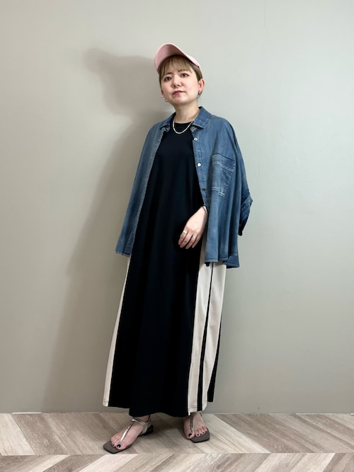 グレイディブリリアン　バイカラーサイドラインフレンチスリーブワンピース Gready Brilliant ワンピース バイカラーサイドラインフレンチ
