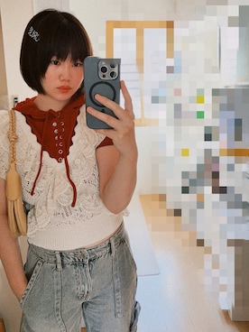 「アイテム（パーカー）」を使った、Rさん（レディース・157cm）の夏コーディネート