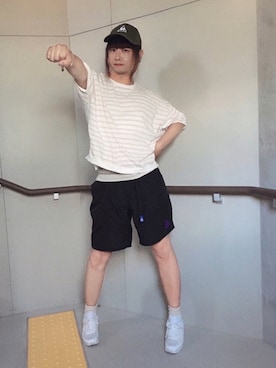 「ウォーキングスタイル」｜「アイテム（その他）」を使った、文音@回る空うさぎ🌕🐇さん（メンズ・165cm）の夏コーディネート