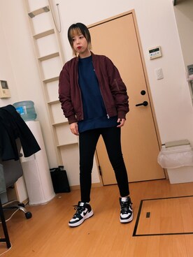 「GU（ジーユー）のアイテム（パンツ、ブラック系）」を使った、えみぽこさん（レディース・167cm）の夏コーディネート