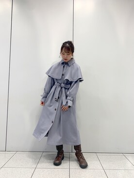 「one after another NICE CLAUP（ワンアフターアナザーナイスクラップ）のアイテム（トレンチコート）」を使った、EGAさん（レディース・159cm）の冬コーディネート