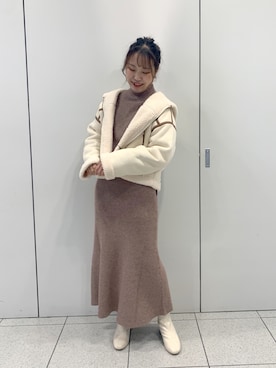 「one after another NICE CLAUP（ワンアフターアナザーナイスクラップ）のアイテム（その他アウター）」を使った、EGAさん（レディース・159cm）の秋コーディネート