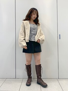 「one after another NICE CLAUP（ワンアフターアナザーナイスクラップ）のアイテム（その他アウター）」を使った、EGAさん（レディース・159cm）の秋コーディネート