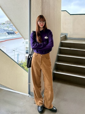 「LACOSTE（ラコステ）のアイテム」を使った、Mireyさん（レディース・173cm）の秋コーディネート