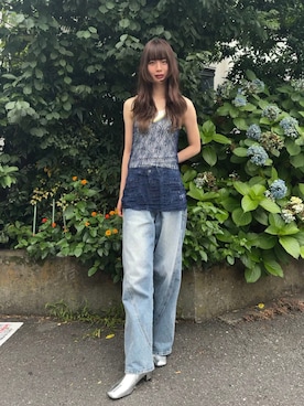「アイテム（キャミソール）」を使った、Mireyさん（レディース・173cm）の夏コーディネート