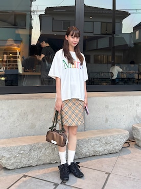 「白Tシャツ」｜Mireyさん（レディース・173cm・20代）の秋コーディネート