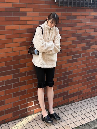 「MIRROR STOKE（ミラーストーク）の【ZOZO限定】BOA ZIPUP BLOUSON/ボアジップアップブルゾン（ブルゾン）」を使った、Mireyさん（レディース・173cm）の秋コーディネート