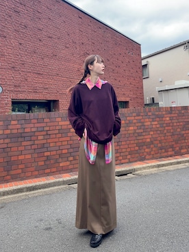 「アイテム（スカート）」を使った、Mireyさん（レディース・173cm）の秋コーディネート