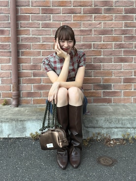 「アイテム（トートバッグ）」を使った、Mireyさん（レディース・173cm）の秋コーディネート