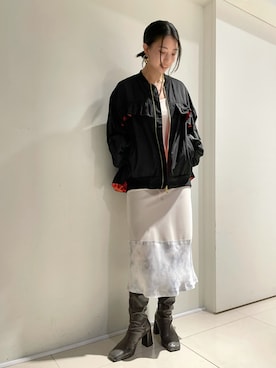 「ROYAL FLASH（ロイヤルフラッシュ）のアイテム（ブルゾン）」を使った、yurina katsuraさん（レディース・165cm）の秋コーディネート