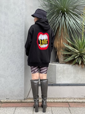 「BOW WOW（バウワウ）のアイテム（帽子）」を使った、yurina katsuraさん（レディース・165cm）の秋コーディネート