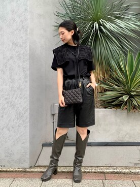 「BACKLASH（バックラッシュ）のアイテム（バッグ）」を使った、yurina katsuraさん（レディース・165cm）の夏コーディネート