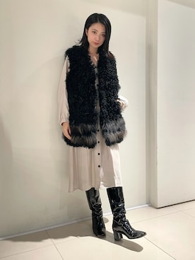 「ISAMU KATAYAMA BACKLASH（イサムカタヤマバックラッシュ）のアイテム（ジャケット/アウター）」を使った、yurina katsuraさん（レディース・165cm）の秋コーディネート