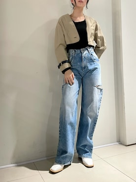 「マルジェラ」｜「アイテム（トレンチコート）」を使った、yurina katsuraさん（レディース・165cm）の冬コーディネート