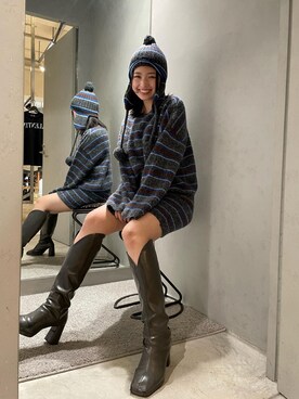 「BACKLASH（バックラッシュ）のアイテム（帽子）」を使った、yurina katsuraさん（レディース・165cm）の春コーディネート