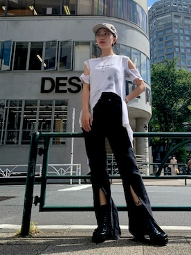 「キャップ女子」｜yurina katsuraさん（レディース・165cm）の夏コーディネート